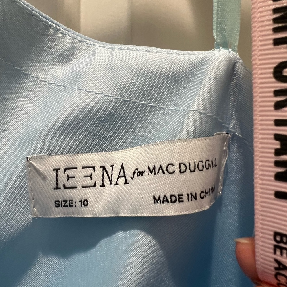NWT Mac Duggal One-Shoulder Light Blue Dress - Picture 2 of 5
